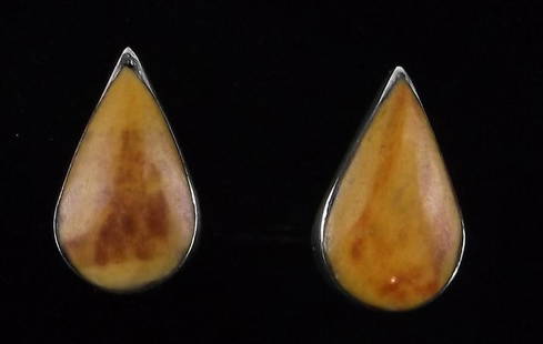Stunning Vintage 1966 Taxco Sterling Silver Bone Earrings: Guaranteed Solid 925 Sterling Silver, in Excellent Condition