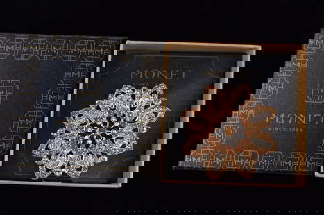 New Boxed Monet Rhinestone Brooch $26: new condition
