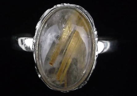 New Bali Sterling Silver Gold Laced Quartz Ring 7: Solid Sterling Silver Guaranteed, in Brand New Never Worn Condition.