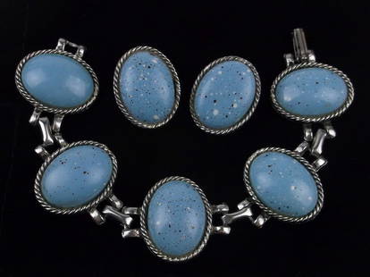 Stunning Vintage 1960s Bracelet Earrings Set 7.5": excellent condition