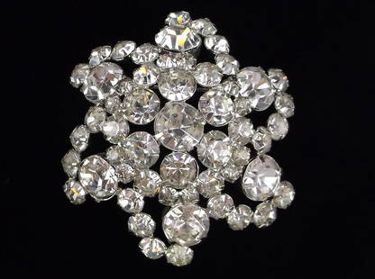 Big Mint Vintage 1950s Rhinestone Star Brooch: Mint Condition, In Like New Condition, Perfect