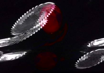 New Sterling Silver 2cttw Ruby Cobra Ring Adjustable 7-10: Solid Sterling Silver Guaranteed, in Brand New Never Worn Condition.