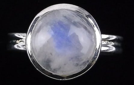 New Sterling Silver 4ct Moonstone Ring 8
