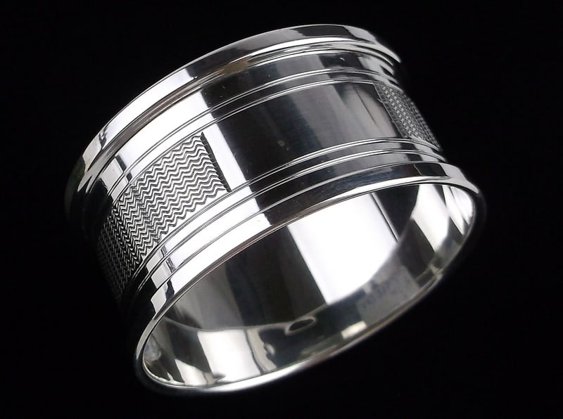 Mint Antique Signed English Sterling Silver Napkin Ring Holder (1 of 3)