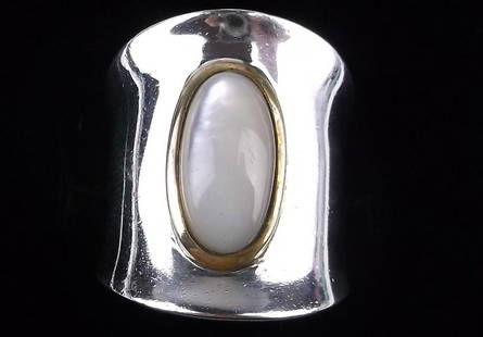 Mint Heavy Robert Lee Morris Sterling Silver MOP Ring 6 Thick: Guaranteed Solid 925 Sterling Silver, in Excellent Condition