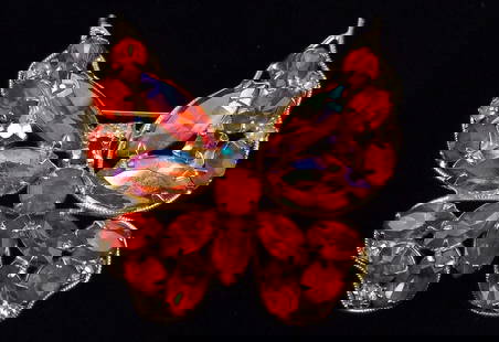 Stunning Vintage 1950s La Roco Rhinestone Butterfly Brooch: excellent condition