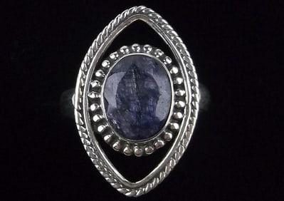 New Bali Sterling Silver 2ct Sapphire All Seeing Eye Ring 7.5-9.5