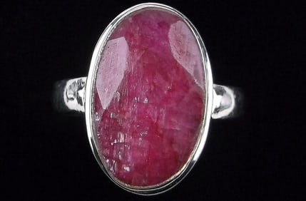New Thick Sterling Silver 7ct Ruby Ring 8