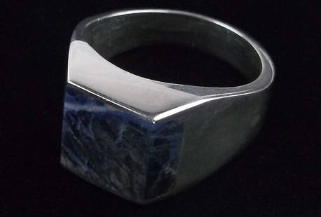 Mint Heavy Vint Taxco Sterling Silver Lapis Mens Ring 10 TB98: Guaranteed Solid 925 Sterling Silver, in Excellent Condition