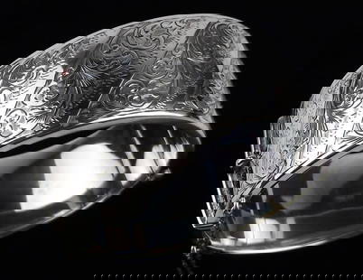 Mint Antique 1800s English Big Sterling Silver Latch Bracelet 6.5": Guaranteed Solid 925 Sterling Silver, in Excellent Condition