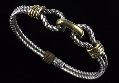 Mint Thick Heavy Vint Taxco Sterling Silver Rope Bracelet TB26 7.5"