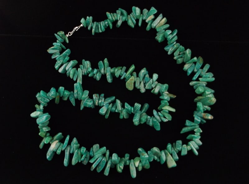 Big New Vintage Sterling Silver Jadeite Necklace 34": Solid Sterling Silver Guaranteed, in Brand New Never Worn Condition.