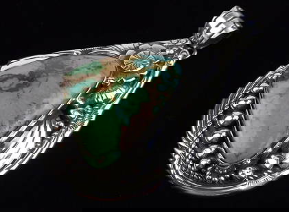 Huge Mint Navajo Henry Sam Sterling Silver Turquoise Pendant: handmade Genuine Navajo Sterling Silver in Excellent Condition