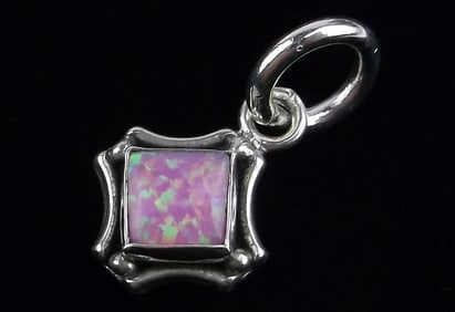 Mint Vintage Sterling Silver Pink Opal Pendant
