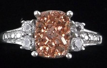 Mint Vintage Sterling Silver Druzy Ring 6.5
