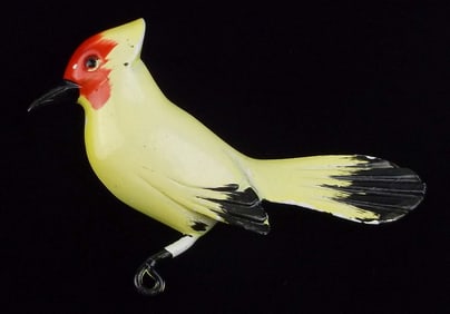 Mint Vintage 1950s Enameled Bird Brooch