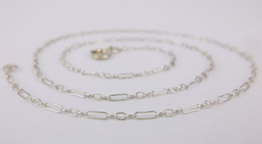 Mint Vintage 1960s Sterling Silver Chain Necklace 16"