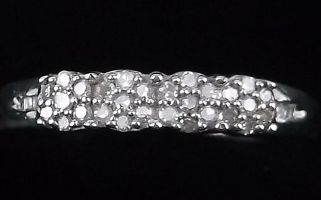 Mint Thick Vintage Sterling Silver Diamond Ring 5
