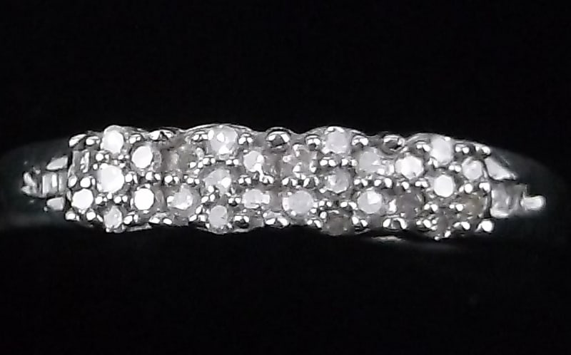 Mint Thick Vintage Sterling Silver Diamond Ring 5 (1 of 3)