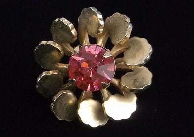 Mint Vintage 1960s Atomic Rhinestone Brooch
