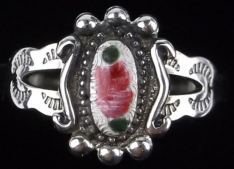 New Antique 1950s Navajo Sterling Silver Guilloche Ring 7 (1 of 2)