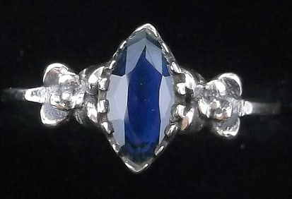 New Sterling Silver Blue Chalcedony Ring 6