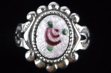 New Antique 1950s Navajo Sterling Silver Guilloche Ring 4