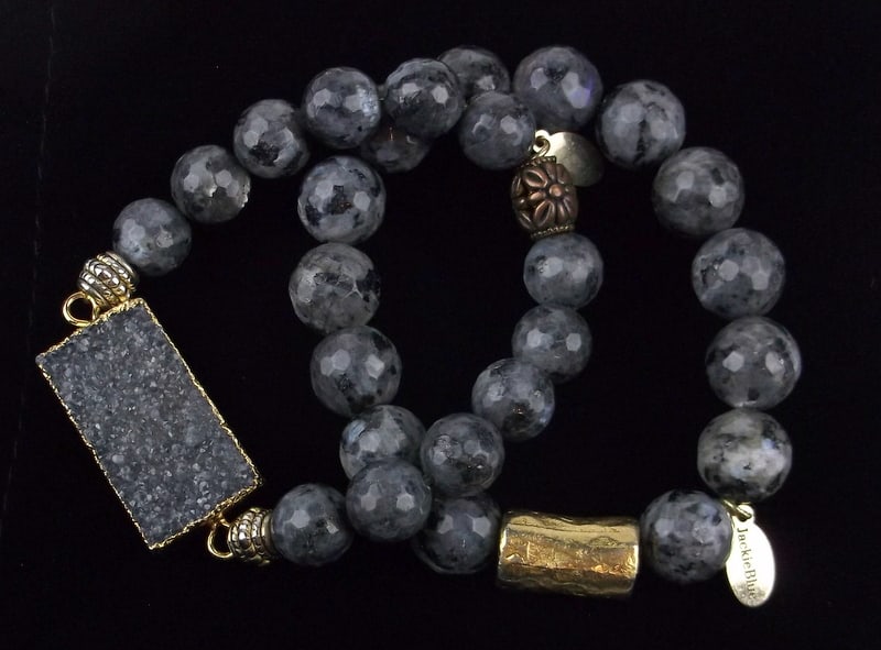 Mint Jackie Blue Labradorite Druzy Bracelet Set: Mint Condition, In Like New Condition, Perfect