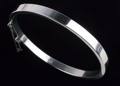 Mint Vintage Sterling Silver Latch Bracelet 7.5"