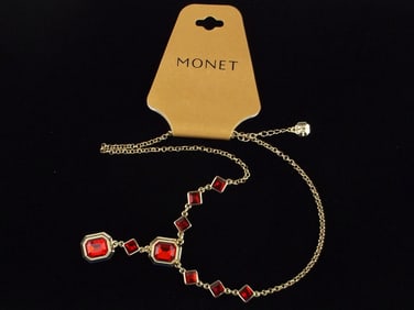 New Monet Rhinestone Necklace 20" $28