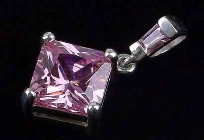 Mint Vintage Sterling Silver Pink Tourmaline Pendant