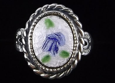New Antique 1950s Navajo Sterling Silver Guilloche Ring 4
