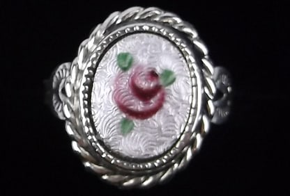 New Antique 1950s Navajo Sterling Silver Guilloche Ring 4