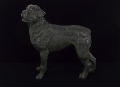 Mint Bronze Rottweiler Dog Sculpture Stunning