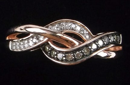 Stunning Gold Over Sterling Silver Diamond Ring 7