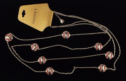 New Monet Enameled Long Necklace 38" $36