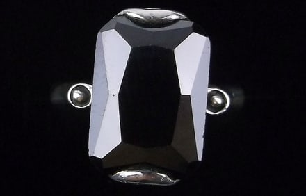 Mint Vintage Sterling Silver Onyx Ring 6