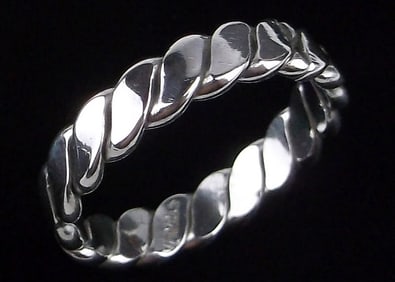 Mint Vintage Thick Sterling Silver Band Ring 6.5