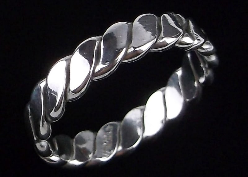 Mint Vintage Thick Sterling Silver Band Ring 6.5 (1 of 2)