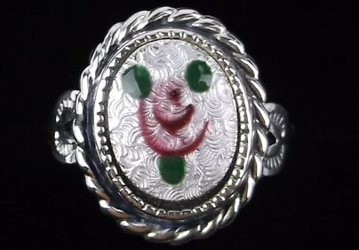 New Antique 1950s Navajo Sterling Silver Guilloche Ring 4
