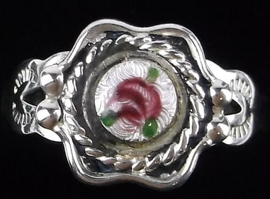 New Antique 1950s Navajo Sterling Silver Guilloche Ring 6