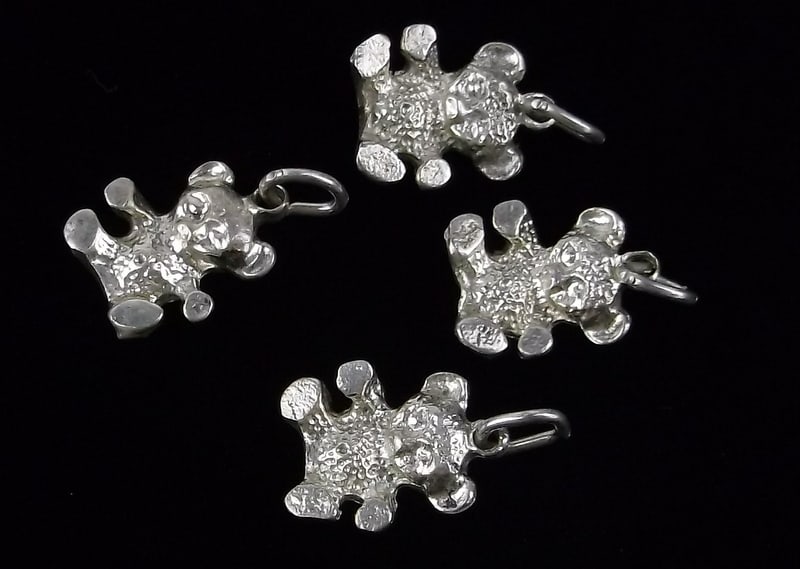 4 Small Sterling Silver Teddy Bear Charm Set (1 of 2)