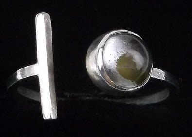 Stunning Vintage Sterling Silver T Bar Ring Adjustable 6-8