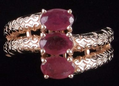 New Vintage Gold Over Sterling Silver 1cttw Ruby Ring 6
