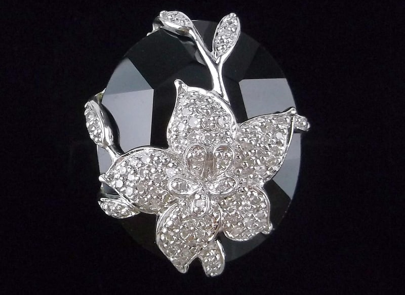 Mint Designer Sterling Silver Diamond Onyx Ring 6 (1 of 3)