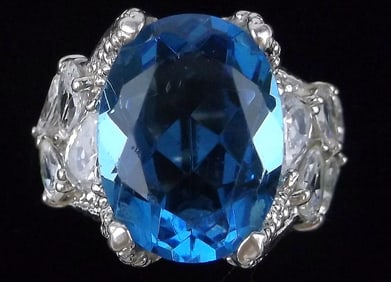 Big Mint Vint Designer Sterling Silver Cocktail Ring 5