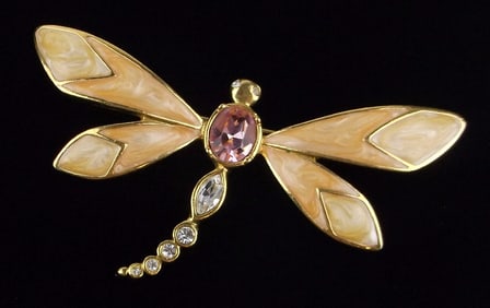 Mint Vintage Kenneth Jay Lane Rhinestone Dragonfly Brooch