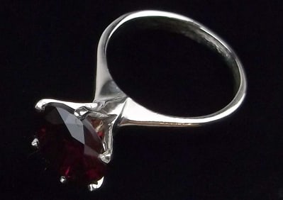 Mint Vintage 14kt Gold 3ct Ruby Solitaire Ring 7 - 4.61g