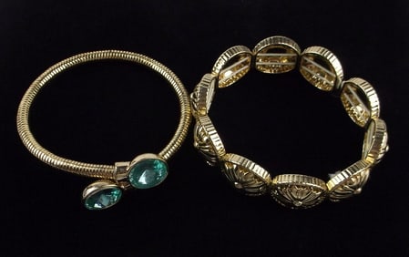 2 New Monet Rhinestone Bracelet Lot No Tags