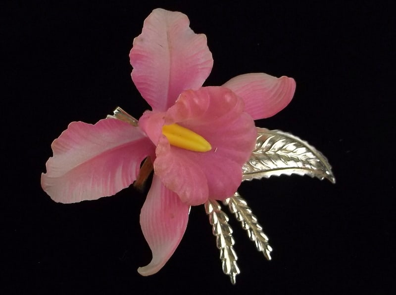 Stunning Vintage 1950s Celluloid Flower Brooch (1 of 3)